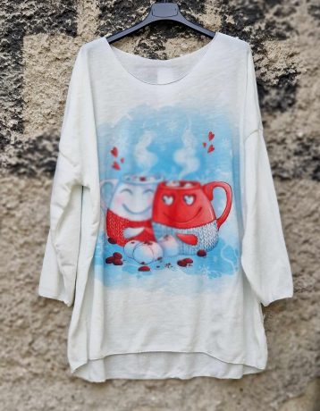 Голяма мека блуза Зимно кафе